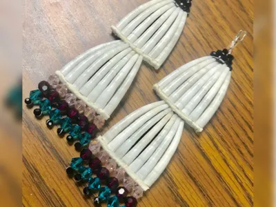 Two Tier Dentalium Shell Earrings