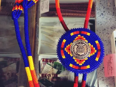 Beaded Air Force Bolo Tie